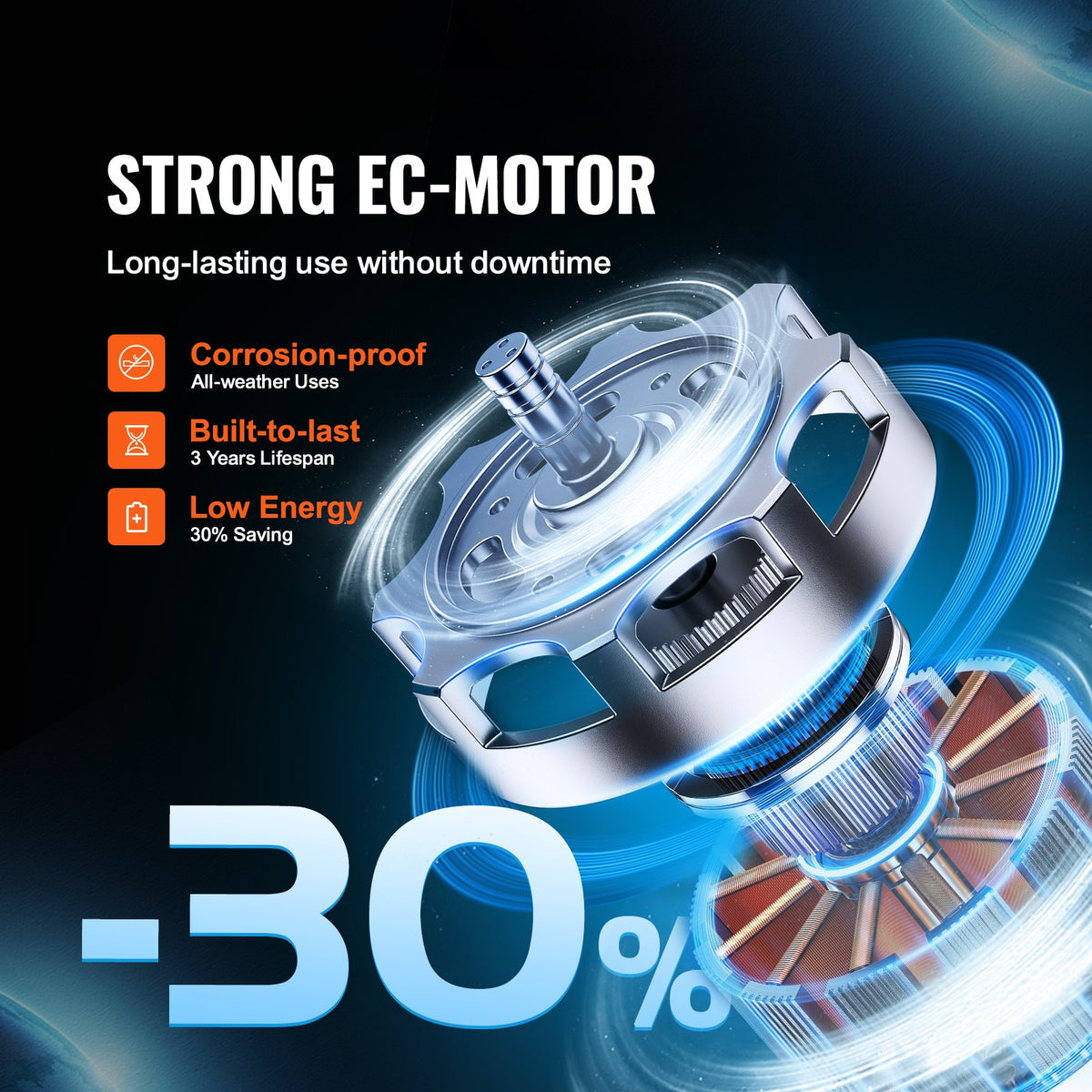 VEVOR Inline Duct Fan - Select Your Configuration - XLGDFJYCHSEC8T5SCV1 - view 3