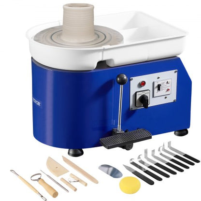 VEVOR Pottery Wheel for Adults and Beginners, 350W, 11in Clay Wheel Forming Machine, Adjustable 0-300RPM Speed Handle and Pedal Control, ABS Detachable Basin, Accessory Kit for - XSLPJSDJTLS354E9IV1 - view 1