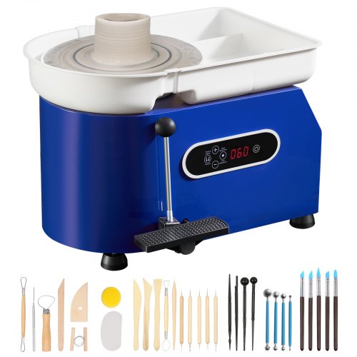 VEVOR Pottery Wheel, 450W, For Adults and Beginners, 11in Clay Wheel Machine, Adjustable 60-300RPM Speed Handle and Pedal, ABS Detachable Basin, Accessory Kit for Craft DIY, LCD - XSLPJSDJTLS454MNTV1 - view 1