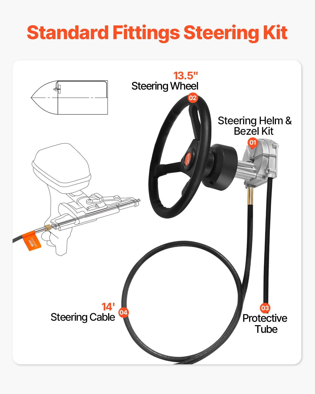 VEVOR Hydraulic Steering - Select Your Configuration - XWYYFXB14YCDFXP01V0 - view 2