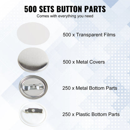 VEVOR Button Maker Accessories - Select Your Configuration - XZGSLH25MM5005T97V0 - view 3
