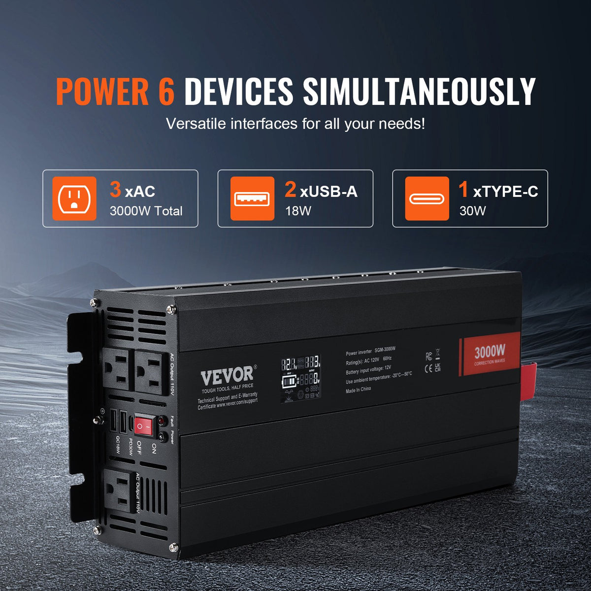 VEVOR Power Inverters - Select Your Configuration - XZXNBQ3000WX61GMMV1 - view 3