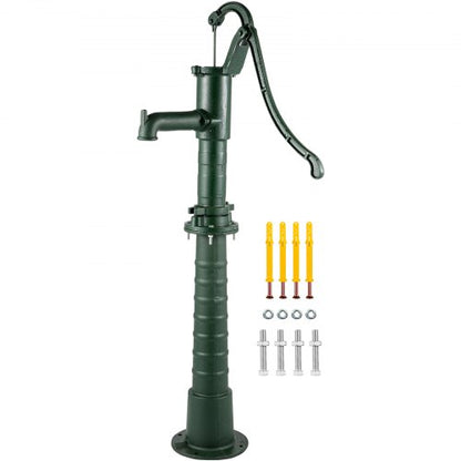 VEVOR Hand Water Pump with Stand, 15.7 x 9.4 x 51.6 inch Pitcher Pump& 26 inch Pump Stand with Pre-set 1/2\" Holes for Easy Installation, Rustic Cast Iron Well Pump for Yard, Garde - YBJLSBGT1U4OPAXTTV0 - view 1