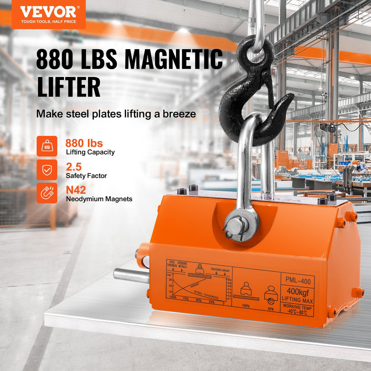 VEVOR Lifting Magnet - Select Your Configuration - YCXPU400KGN4201VZV0 - view 2