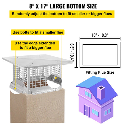 VEVOR Chimney Caps - Select Your Configuration - YCZ8X176NTSVE7TWCV0 - view 3