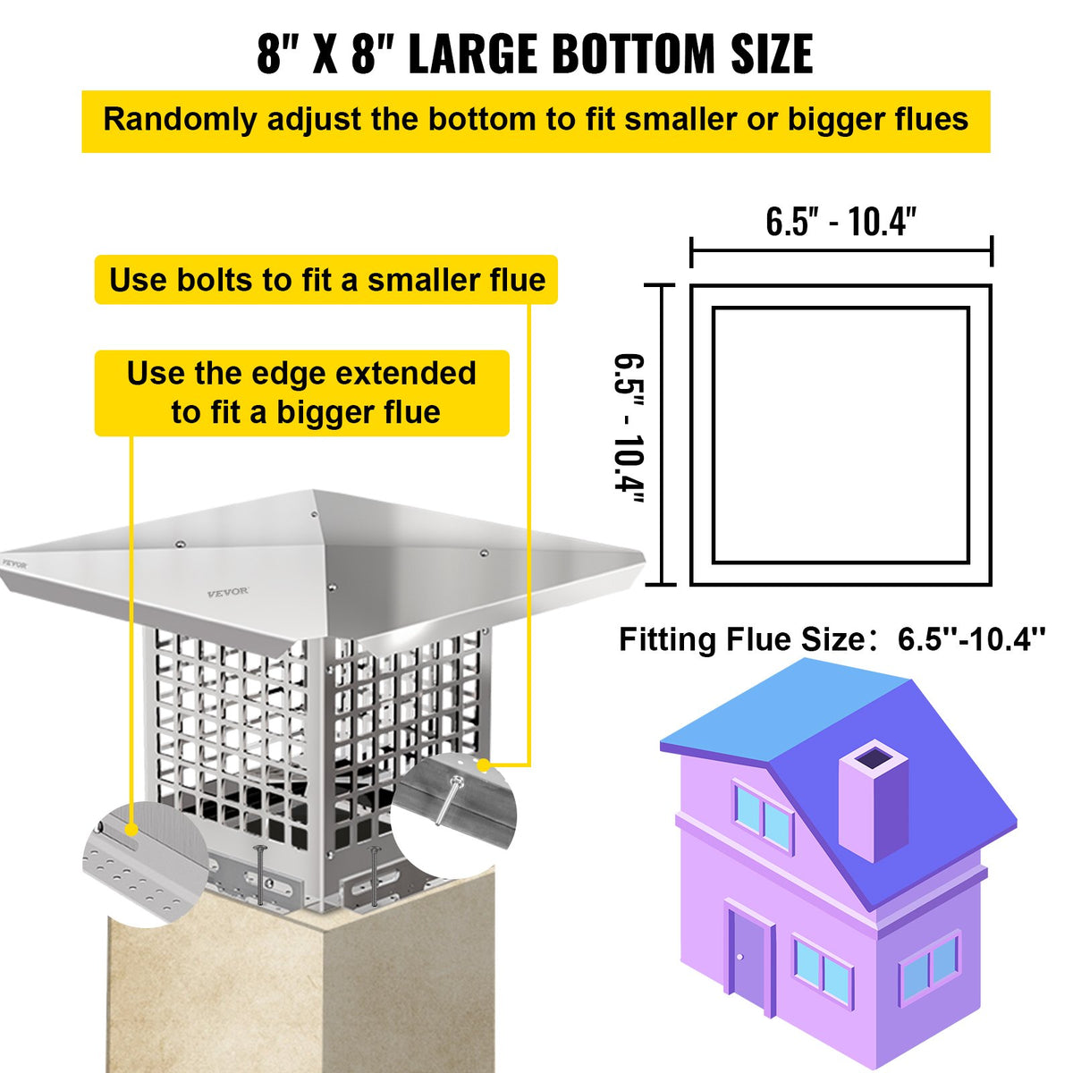VEVOR Chimney Caps - Select Your Configuration - YCZ8X87E6JW70W2HLV0 - view 3