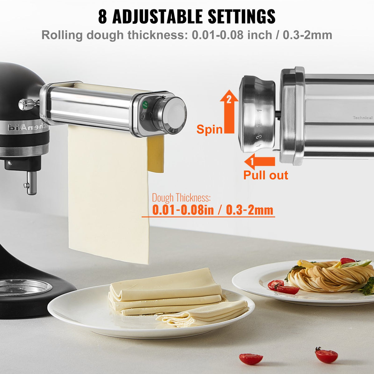 VEVOR Pasta Roller Attachment - Select Your Configuration - YDLMGL1JT00046BE1V0 - view 3
