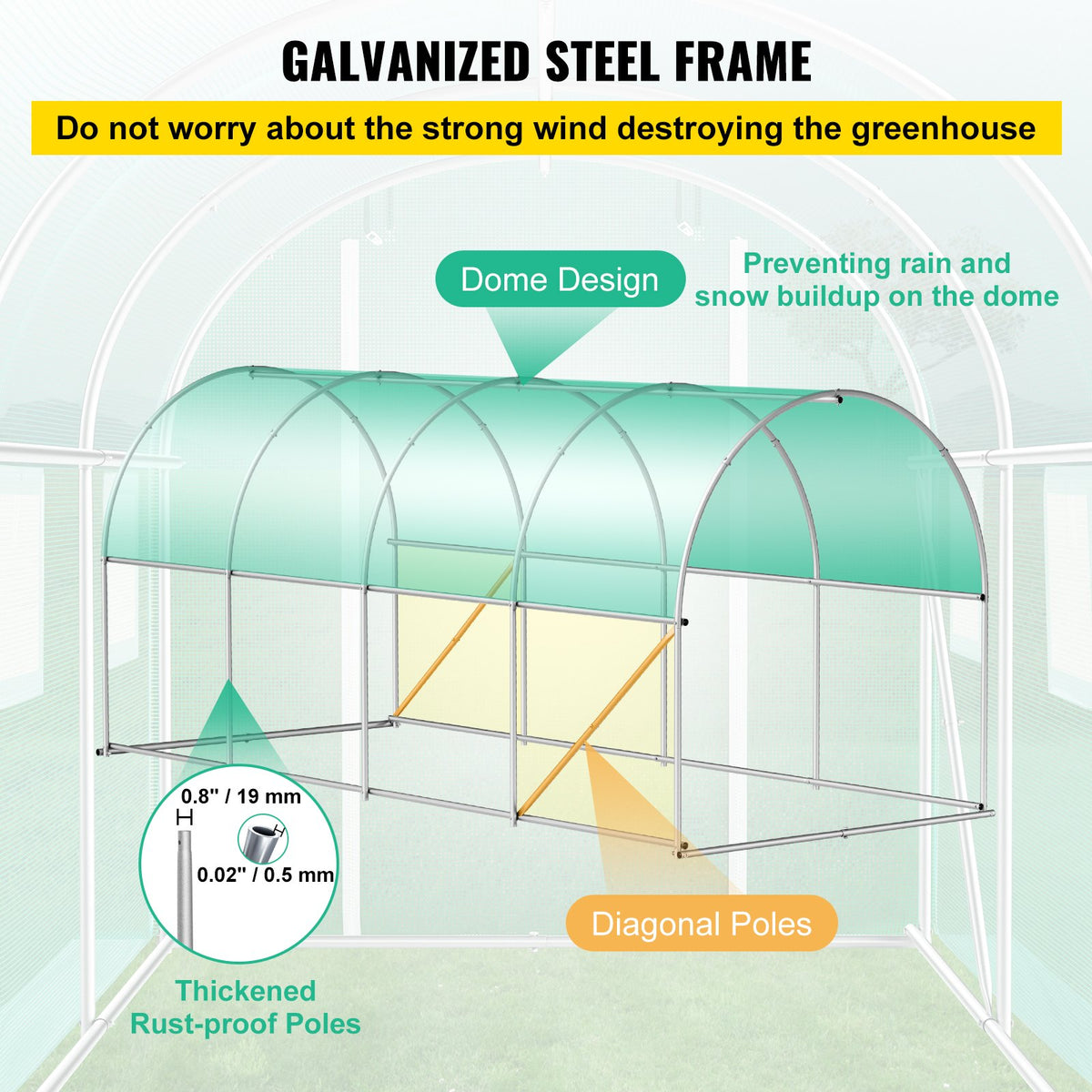 VEVOR Portable Greenhouses - Select Your Configuration - YDSDWSB1577FTL33VV0 - view 3