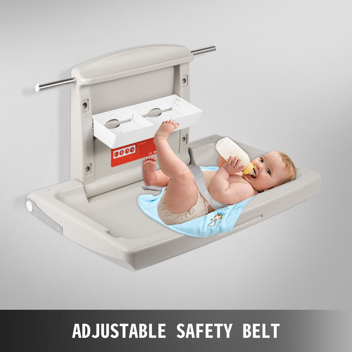 VEVOR Horizontal Baby Changing Table Wall-mounted Baby Diaper Changing Station Vertical Fold Down Baby Changing Table - YENBGHZ0000000001V0 - view 3