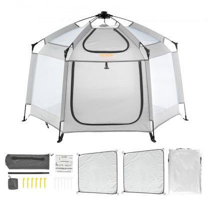 VEVOR Baby Playpen with Canopy, Indoor/Outdoor Portable Playpen for Babies and Toddler, Lightweight & Foldable, Pop Up Toddler Play Yard with 3 Sun-Shades & Travel Bag for Park - YEWSHLBYSWHL9TUE0V0 - view 1