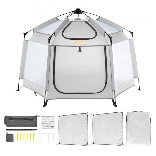 VEVOR Baby Playpen with Canopy, Indoor/Outdoor Portable Playpen for Babies and Toddler, Lightweight & Foldable, Pop Up Toddler Play Yard with 3 Sun-Shades & Travel Bag for Park - YEWSHLBYSWHL9TUE0V0 - view 1