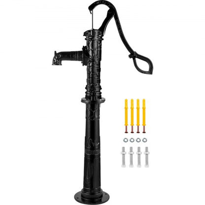 VEVOR Hand Water Pump with Stand 15.7 x 9.4 x 53.1 inch Pitcher Pump & 26 inch Pump Stand with Pre-set 1/2\" Holes for Easy Installation Rustic Cast Iron Well Pump for Yard Garden  - YFGBJZTHS8S5H55ANV0 - view 1