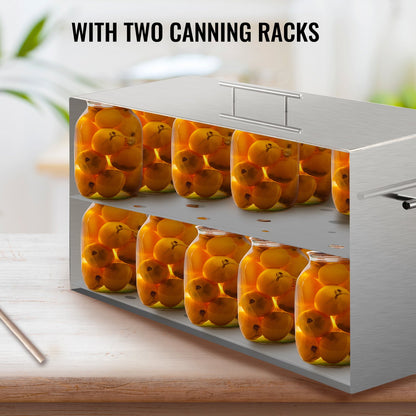 VEVOR Water Bath Canner, 15 Quart Stove Top Canner Pot, Boiling Water Canners with 2 Canning Racks, 304 Food Grade Stainless Steel Large Stock Pot, Flat Bottom Brushed Canner, Hold - YGTJWPSF-UL4V9RNWV0 - view 2