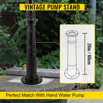 VEVOR Antique Hand Water Pump Stand Pitcher Pump Stand Cast Iron Well Pump Stand with Pre-set 0.5\" Holes for Easy Installation Old Fashion Pitcher Hand Pump Stand for Home Yard Po - YJHSFB2U5PXOAR23QV0 - view 2
