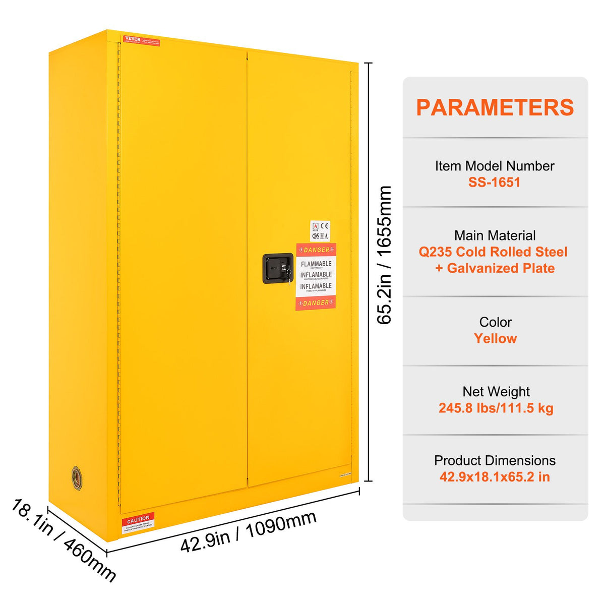 VEVOR Flammable Cabinets - Select Your Configuration - YRFBJ1104616P99IEV0 - view 3