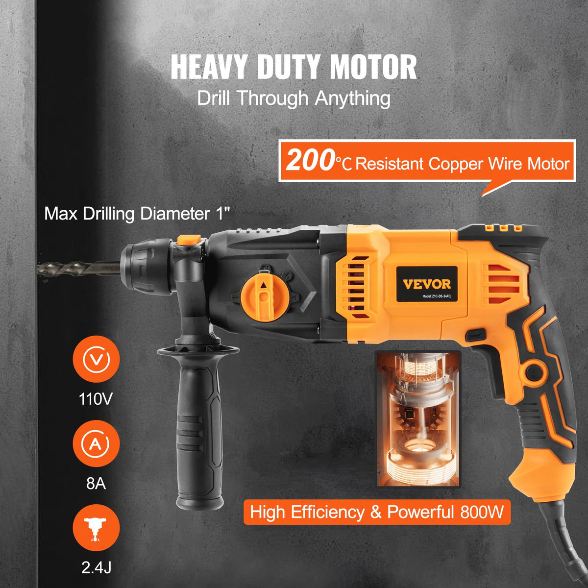 VEVOR Rotary Hammers - Select Your Configuration - YSDCQXMSMC24MOG3LV1 - view 3