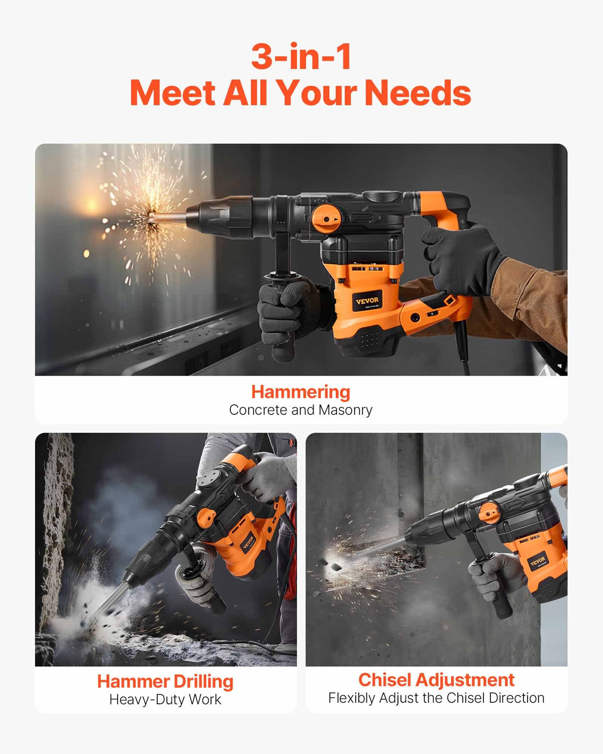 VEVOR Rotary Hammers - Select Your Configuration - YSDCZXMSMC40MC1ZJV1 - view 3