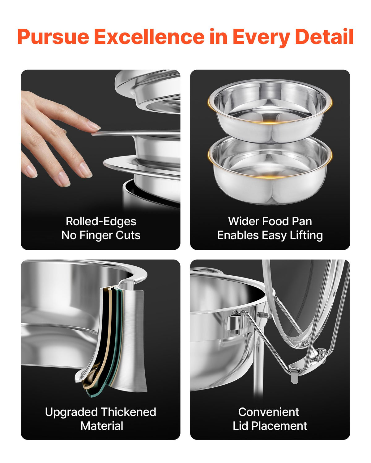 VEVOR Chafing Dish - Select Your Configuration - YXBLSTGK4JTYI3UFOV0 - view 3