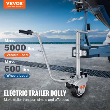 VEVOR Electric Trailer Dolly, 5000lbs Towing Capacity, 350W 12V Trailer Jockey Wheel with 22 ft/min Moving Speed, 12''-24.8'' Adjustable Clamp Height & 8'' Rubber Tire, for Moving - YXDDQYCYSB500477AV0 - view 2