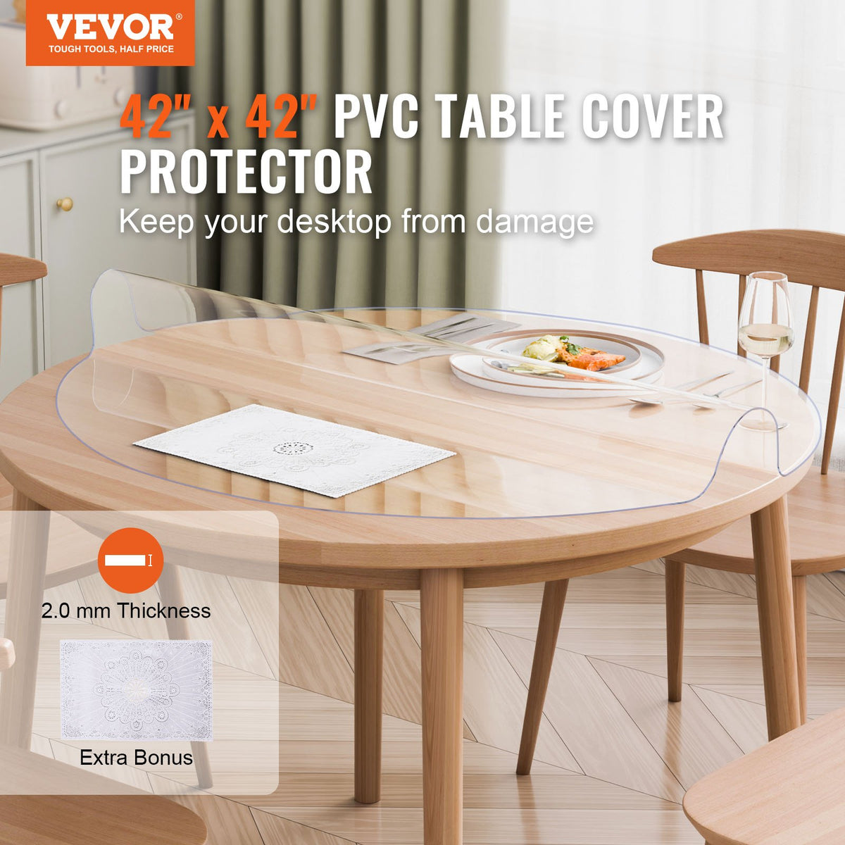 VEVOR PVC Table Protector - Select Your Configuration - YXPVCZB42X4292RMRV0 - view 2