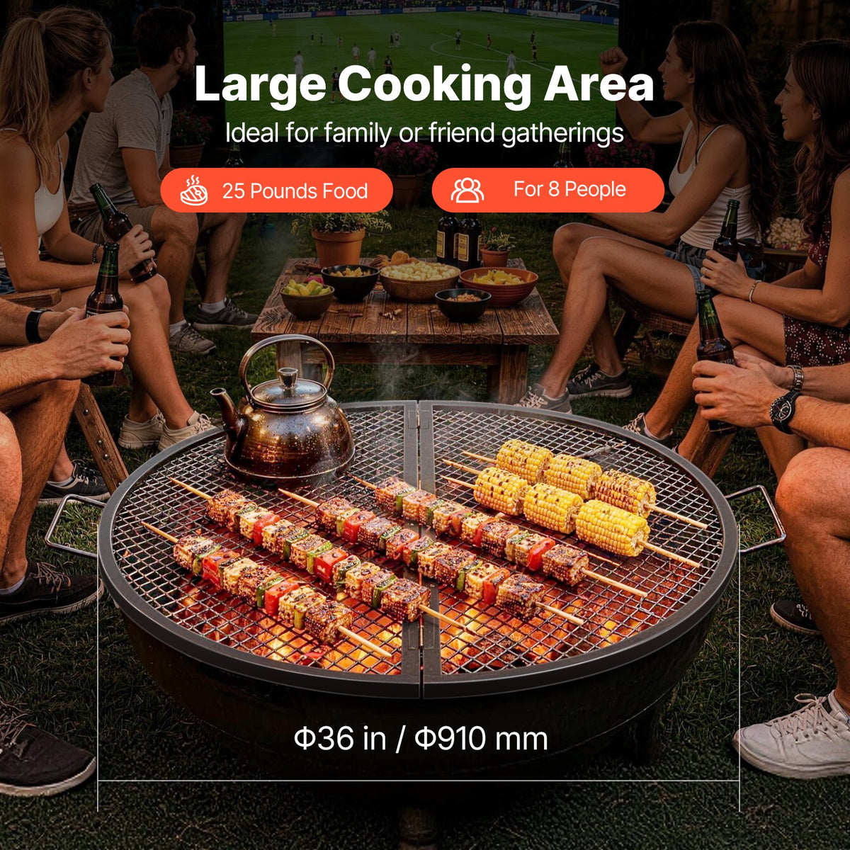 VEVOR Fire Pit Grate - Select Your Configuration - YXSKKWCHSKZ36BP0XV0 - view 2
