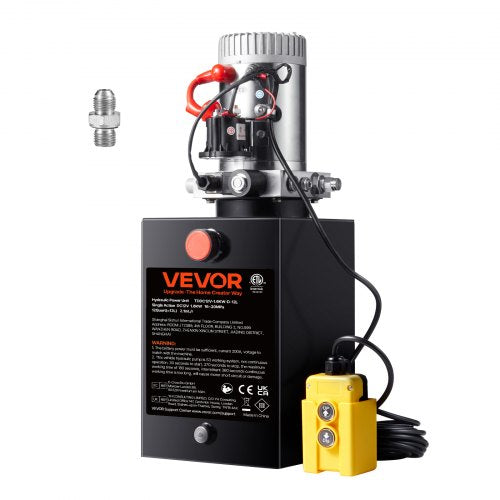 VEVOR Hydraulic Pump, 12 Quart Hydraulic Power Unit, Single Acting Dump Trailer Pump, 0.91 GPM Flow Rate, 3200 PSI Max Relief Pressure, DC 12V Hydraulic Pump for Dump Trailer Car - YXYYB12VZLDJD7581V0 - view 1