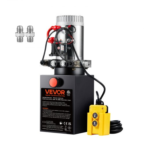 VEVOR Hydraulic Pump, 6 Quart Hydraulic Power Unit, Double Acting Dump Trailer Pump, 0.91 GPM Flow Rate, 3200 PSI Max Relief Pressure, DC 12V Hydraulic Pump for Dump Trailer Car - YXYYB12VZLDJJW6ZGV0 - view 1