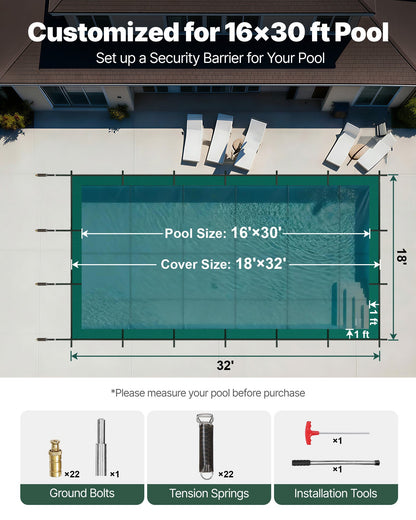 VEVOR Safety Pool Covers - Select Your Configuration - YYCM16X30YCCFXYCGV0 - view 2