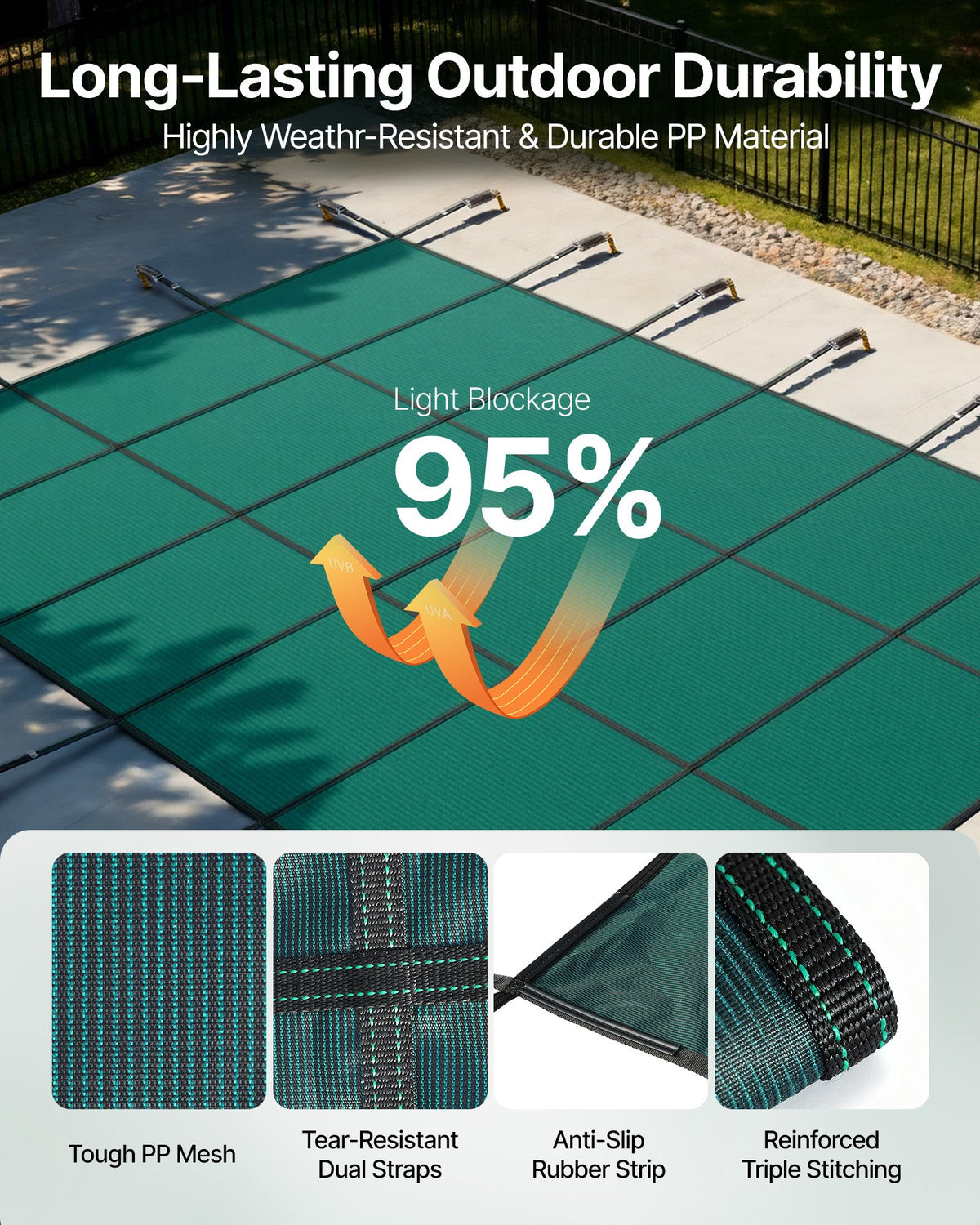 VEVOR Safety Pool Covers - Select Your Configuration - YYCM16X30YCCFXYCGV0 - view 3