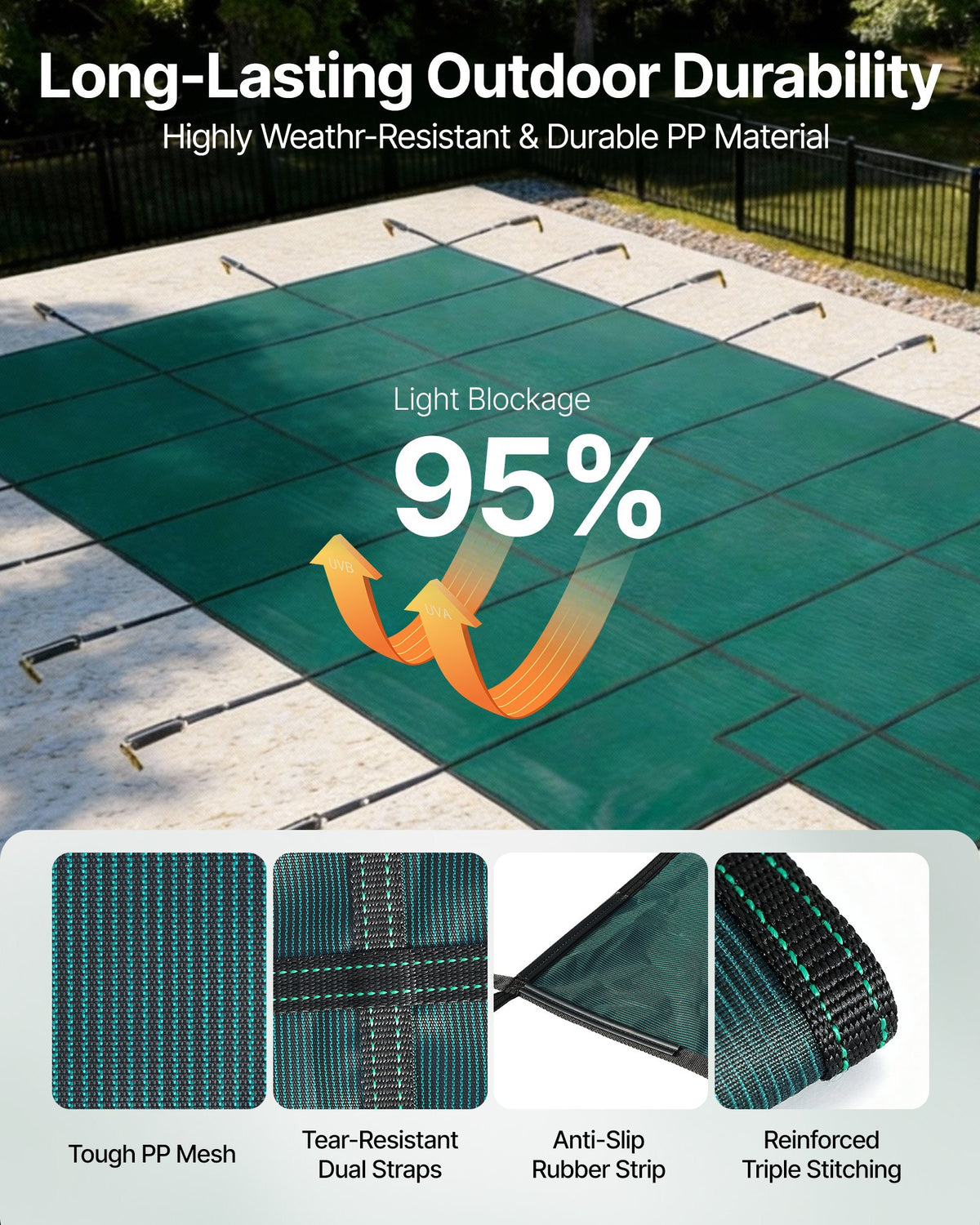 VEVOR Safety Pool Covers - Select Your Configuration - YYCM16X32JZYTYCG1V0 - view 3