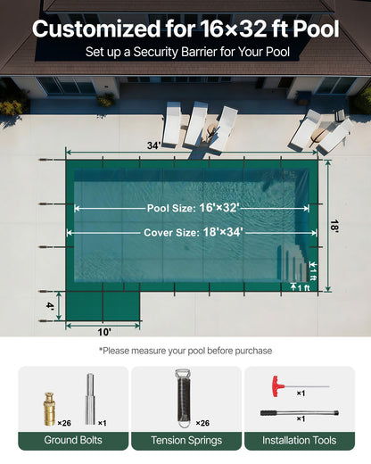 VEVOR Safety Pool Covers - Select Your Configuration - YYCMDZ16X32FTYBM6V0 - view 2