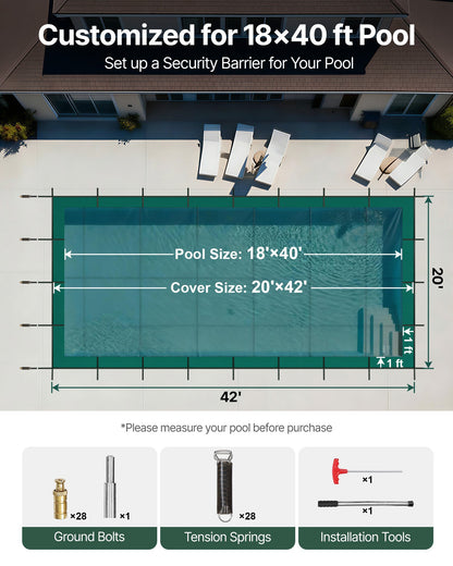 VEVOR Safety Pool Covers - Select Your Configuration - YYCMWB18X40FTGPZVV0 - view 2