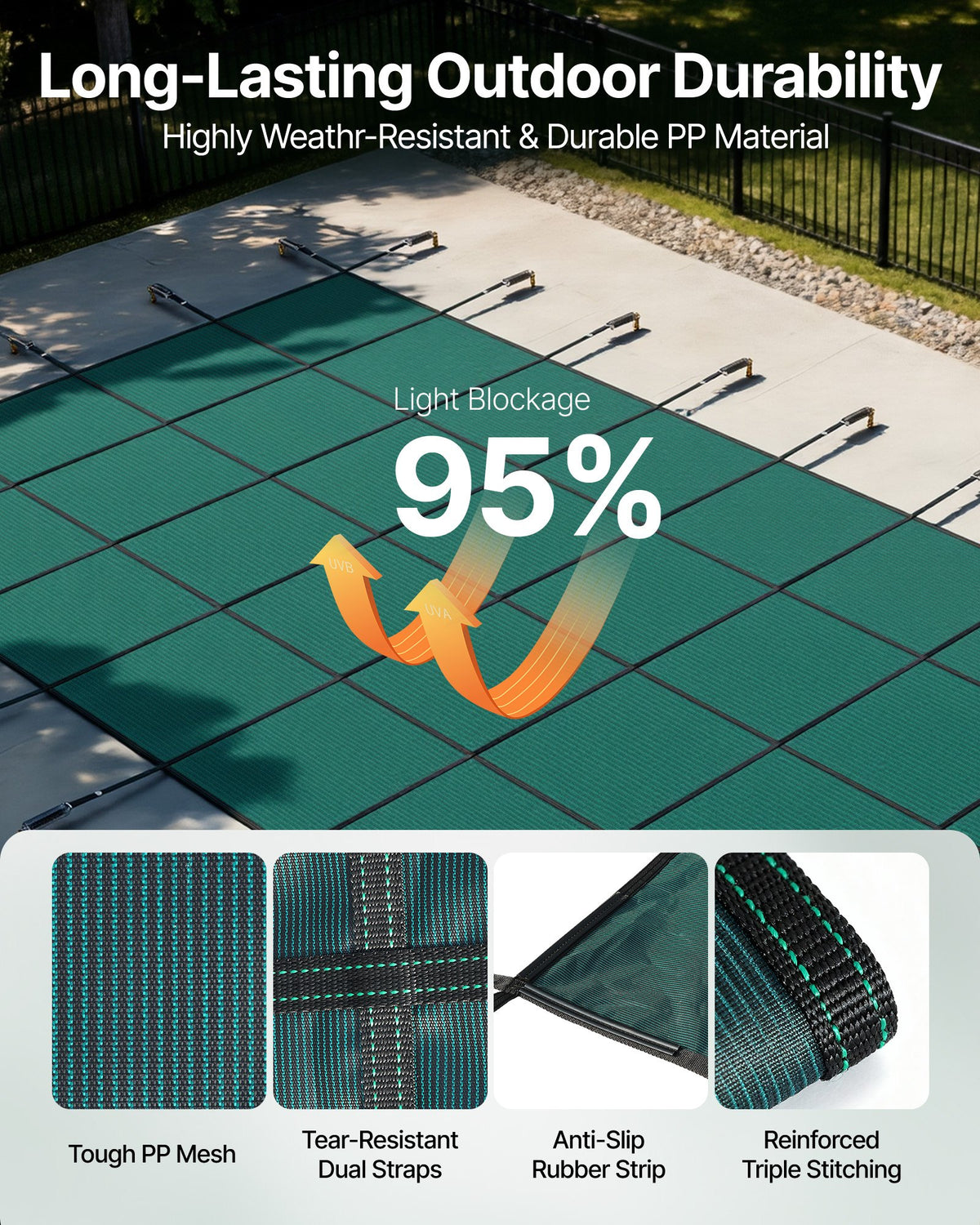 VEVOR Safety Pool Covers - Select Your Configuration - YYCMWB18X40FTGPZVV0 - view 3