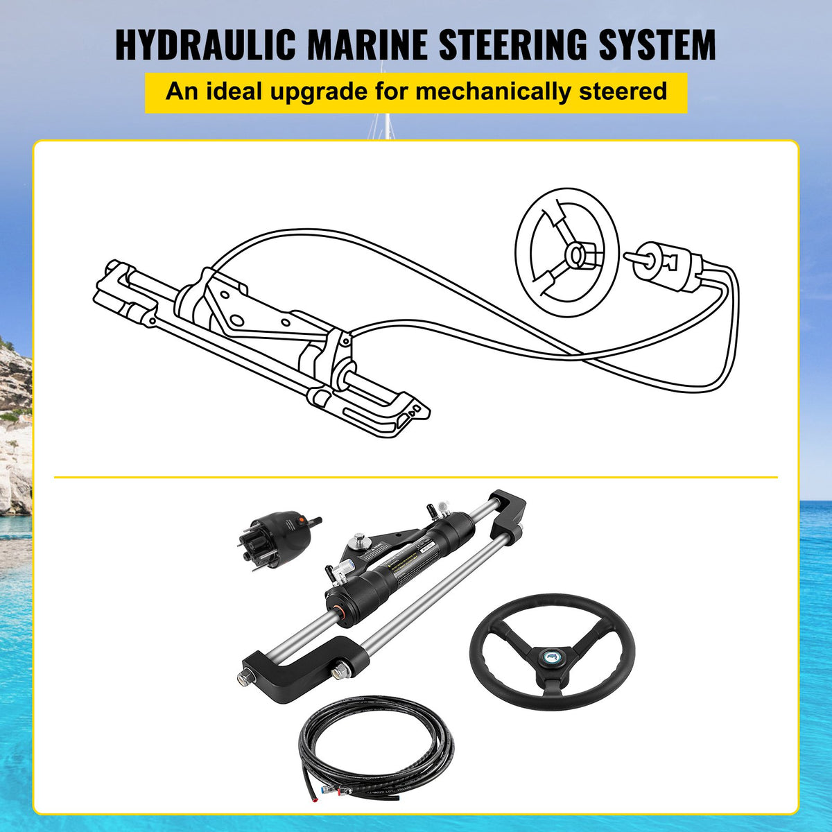 VEVOR Hydraulic Steering - Select Your Configuration - YYDJHK6400A-3TJ18V0 - view 3