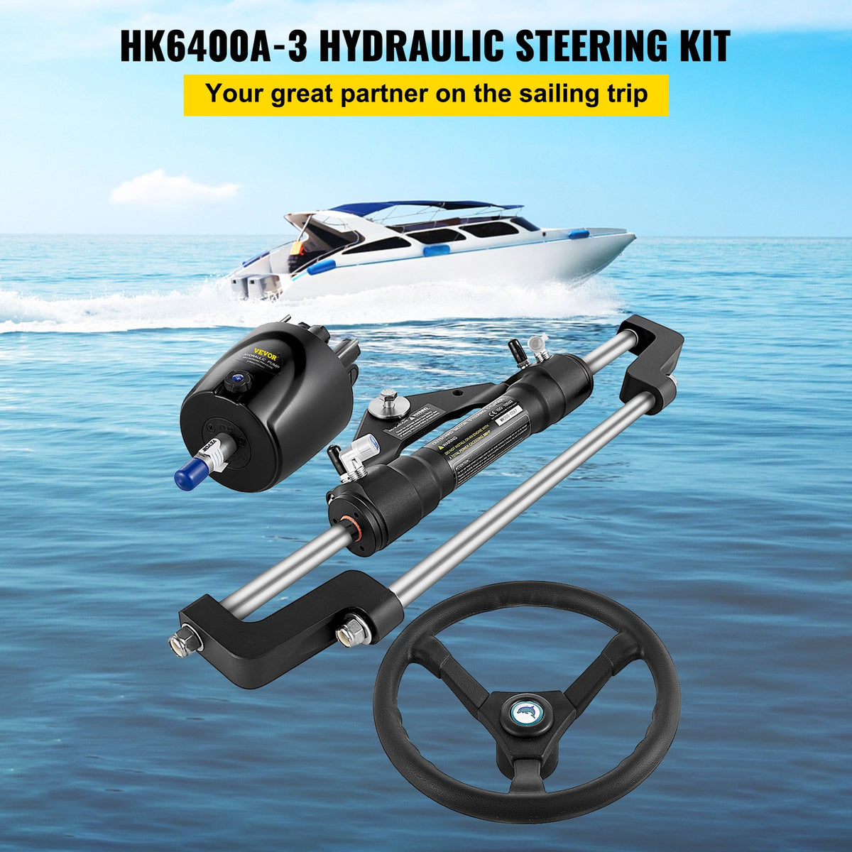 VEVOR Hydraulic Steering - Select Your Configuration - YYDJHK6400A-3TJWRV0 - view 2