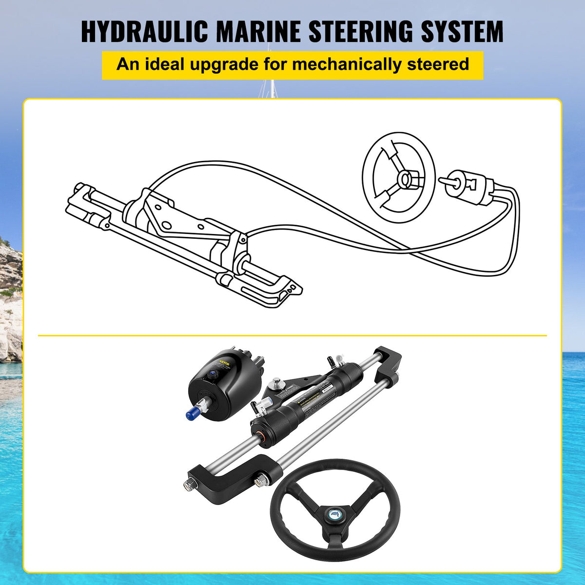 VEVOR Hydraulic Steering - Select Your Configuration - YYDJHK6400A-3TJWRV0 - view 3