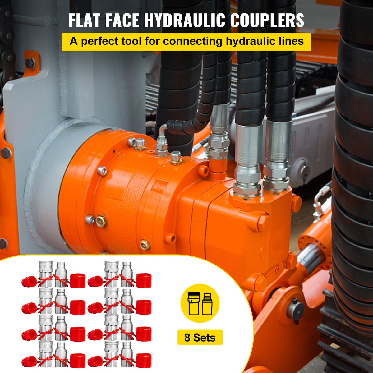 VEVOR Hydraulic Quick Couplers - Select Your Configuration - YYJT0.5X0.5NPT8DZV0 - view 2