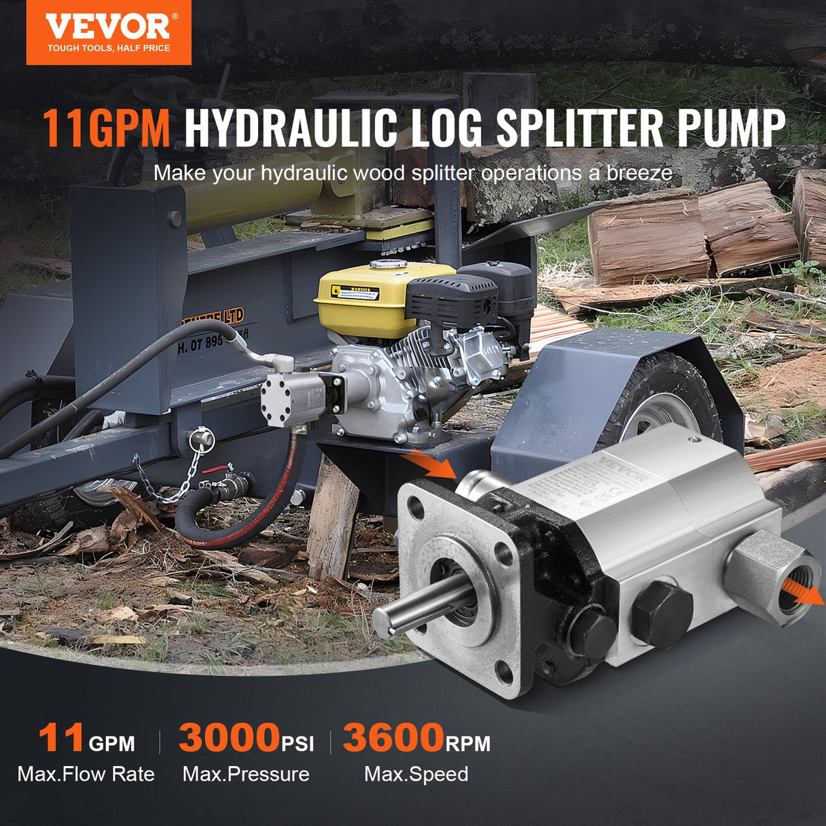 VEVOR Hydraulic Gear Pumps - Select Your Configuration - YYPMB11GPM30NG41YV0 - view 2