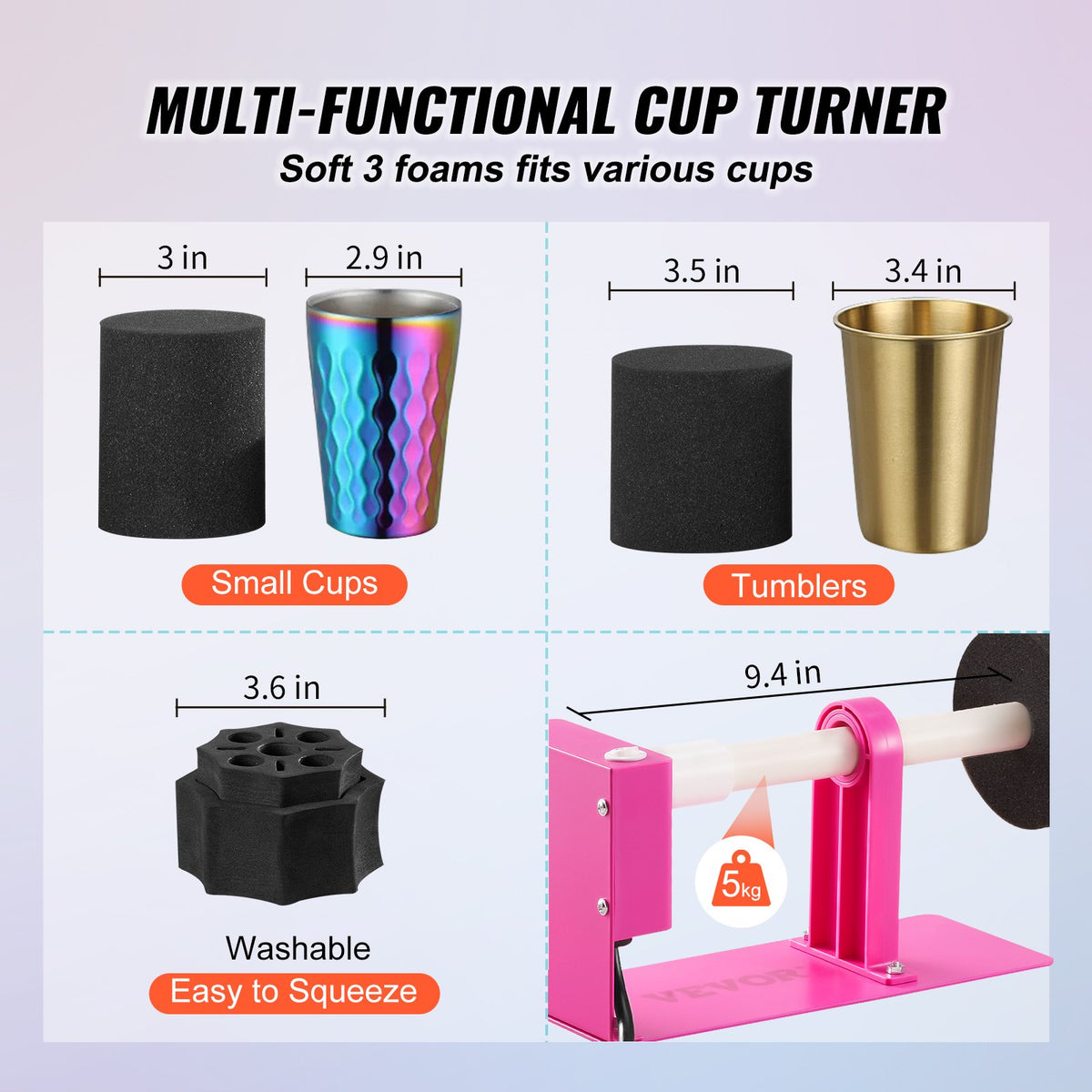 VEVOR Cup Turner - Select Your Configuration - ZBJJSCS120WUC9B17V1 - view 3
