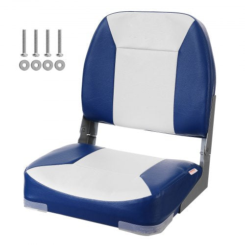 VEVOR Boat Seat, 18.9" Low Back Boat Seat, Folding Boat Chair with Thickened Sponge Padding and Hinge, Fold-Down Boat Captain Chair for Fishing Boat, Sightseeing Boat, Speedboat, - ZDCZYDKB1J008NUH0V0 - view 1