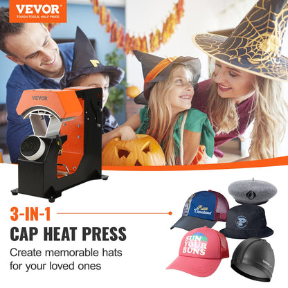 VEVOR 3-in-1 Auto Hat Heat Press with 3pcs Interchangeable Platens(6.6" x 2.7", 6.6" x 3.8", 6.1" x 3"), Automatic Release&Press Knob-Style Digital Control Panel Tested to UL - ZDKMJ62439331U4GJV1 - view 2