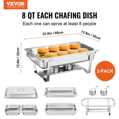 VEVOR Chafing Dish - Select Your Configuration - ZFXKCLJ28QT120H4XV0 - view 2