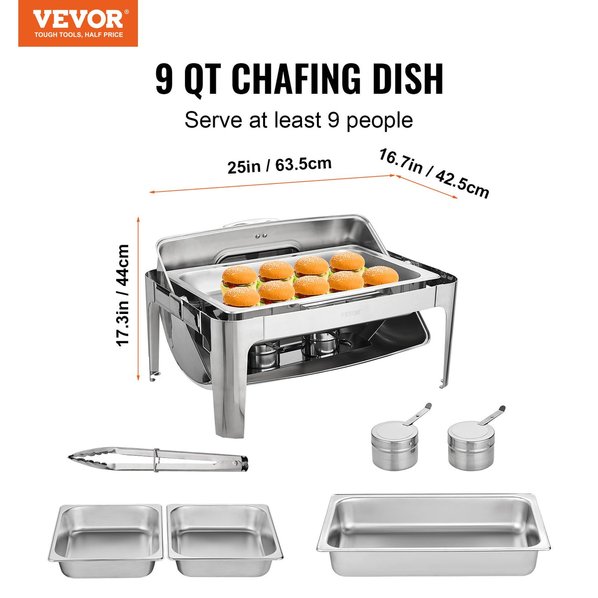 VEVOR Chafing Dish - Select Your Configuration - ZFXKCLJT19QT2B78CV0 - view 2