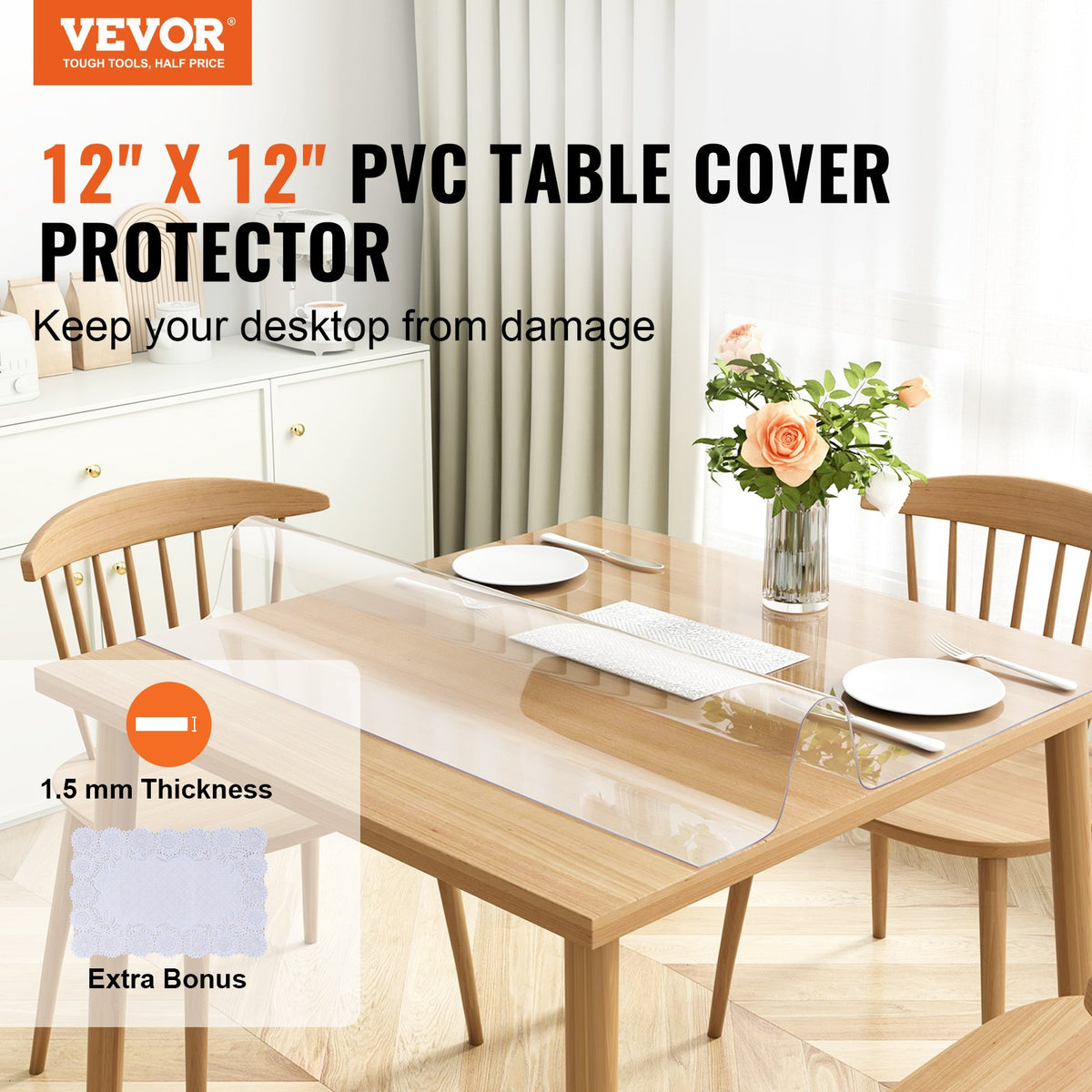 VEVOR PVC Table Protector - Select Your Configuration - ZFXZBYCTMSPVCXGPMV0 - view 2