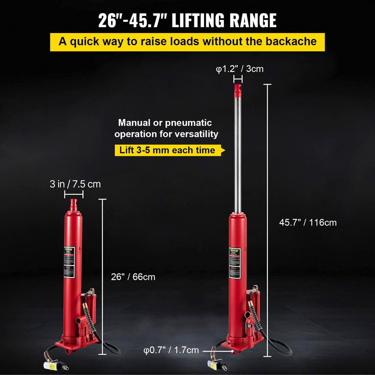 VEVOR Long Ram Jack - Select Your Configuration - ZGQDYYQJDHS8TS6KBV0 - view 3