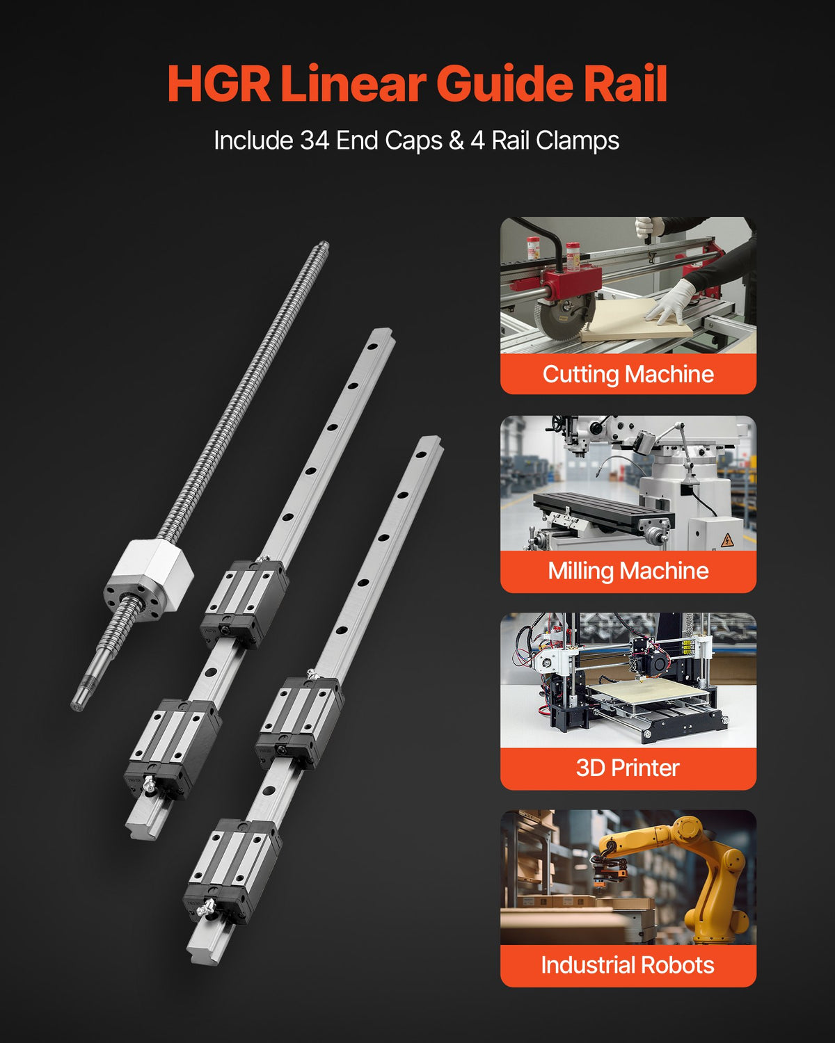 VEVOR Linear Guide Rails - Select Your Configuration - ZGSGTZ20MM16KTGTK001V0 - view 2