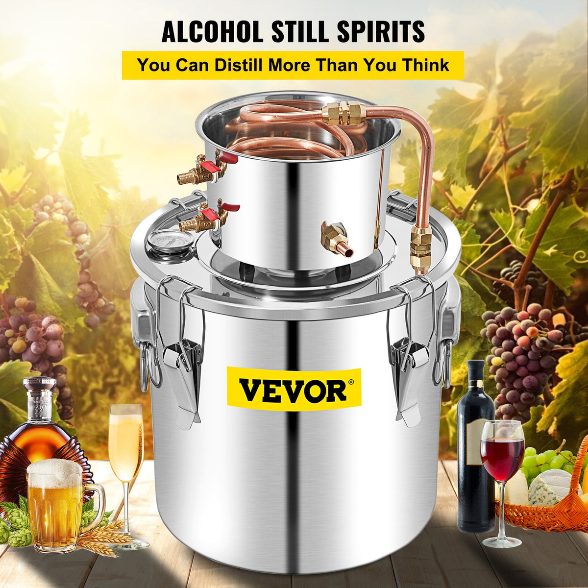 VEVOR 13.2 Gallon Alcohol Distiller Kit with Circulating Pump - ZLQDLNTDBM50L0C7ZV1 - view 2
