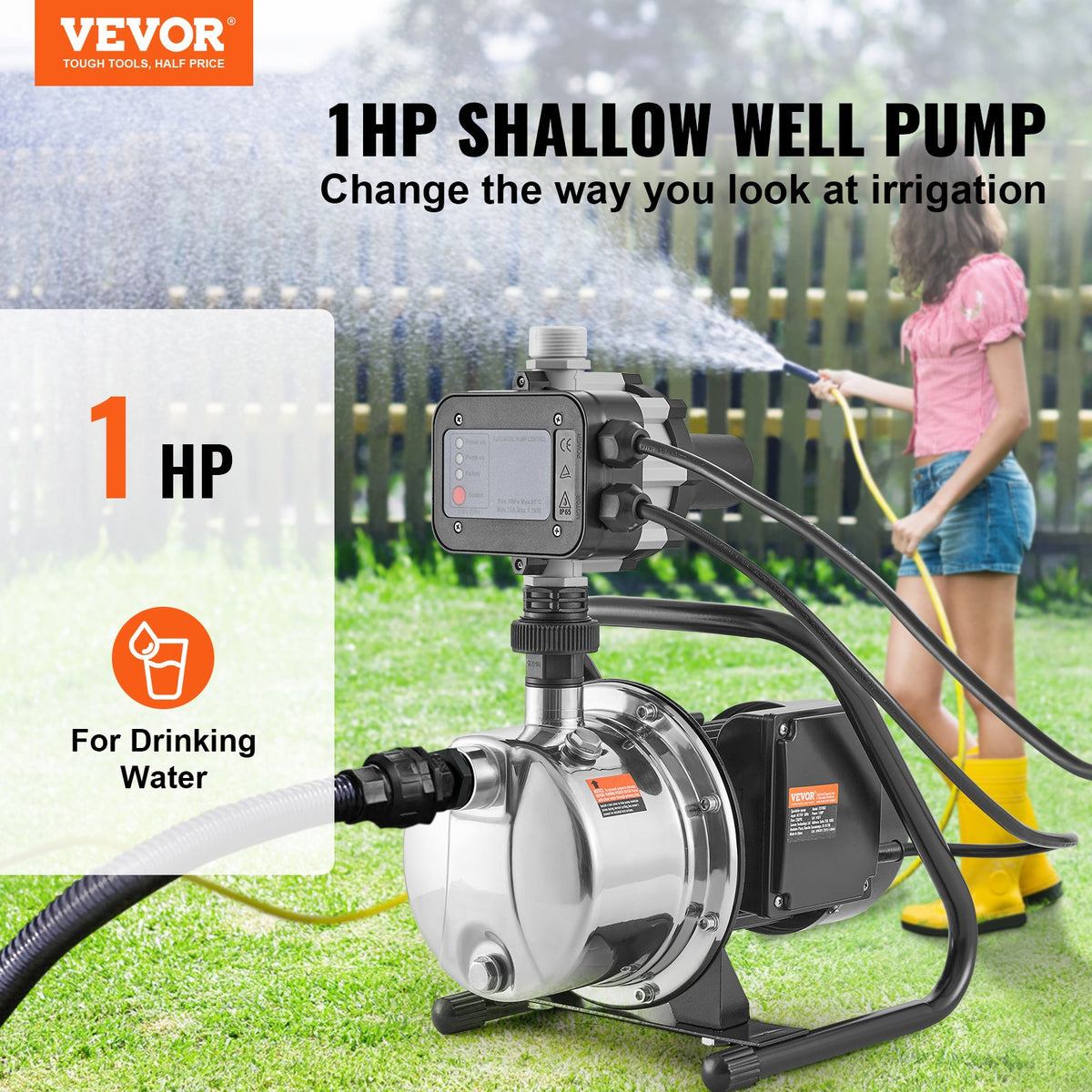 VEVOR Shallow Well Pumps - Select Your Configuration - ZNKQ23GPM110VA5W2V1 - view 2
