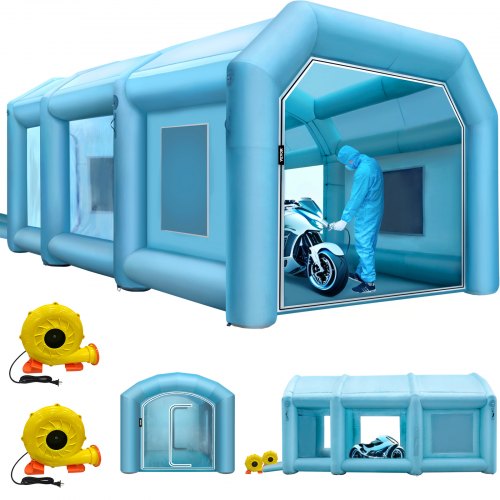 VEVOR Inflatable Paint Booth 29.5x19.7x13 ft Spray Paint Booth, Powerful 1100W+350W Blowers Inflatable Spray Booth with Air Filter System, Car Paint Booth for Car Parking Tent - ZP9X6X4MPQZPZH001V1 - view 1