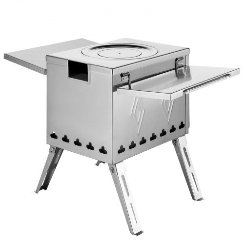 VEVOR Portable Wood Burning Camping Stove with Chimney Pipe Kit, Tent Stove for Outdoor Cooking and Hot Tent Heating, Multiple Sizes - ZPQNLYZBXGL000001V0 - view 1